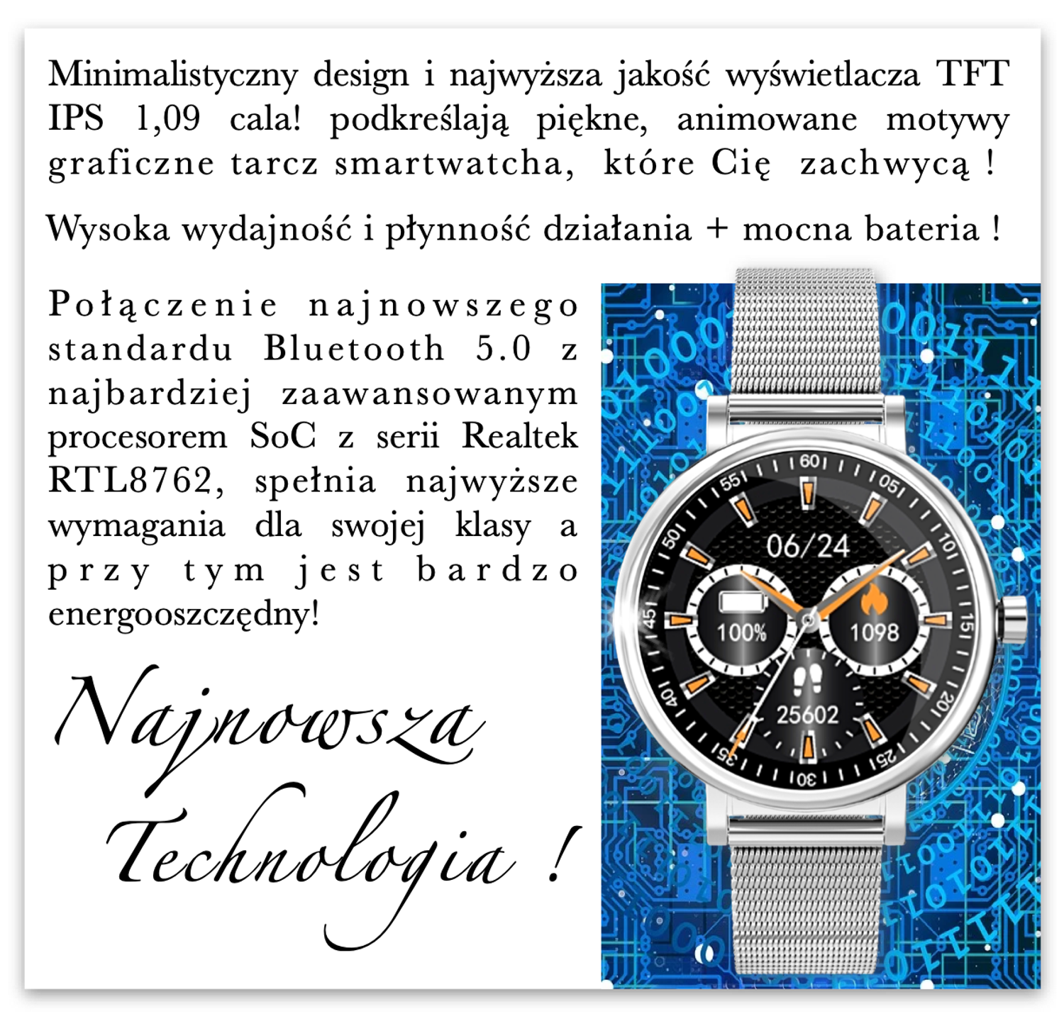 Smartwatch damski na bransolecie Rubicon RNBE64 srebrny (1).jpg